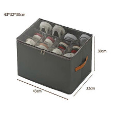 (Gray) Emboadlie Fabric Shoe Organizer Storage Box,Collapsible Shoe Storage Organizer