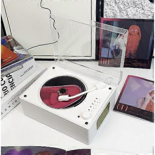 (Woodgrain White) Retro CD Player Rechargeable Support CD BT USB 3.5mm AUX Portable CD Player Bluetooth-Compatible 5.0 2