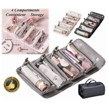 (white) Waterproof Travel Toiletry Bag 4 Detachable Clear Multi Compartment Makeup Bag