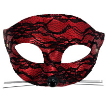 Lace Masquerades Mask Half Face Cats Mask Venetians Party-Red
