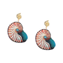 Boucles d'oreilles élégantes en acrylique, vie-Marron foncé