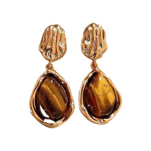 Retro Styles Amber Earrings Versatile Jewelry-water droplets