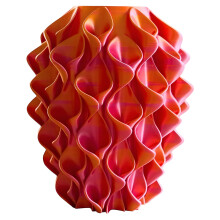 Red and Gold Flower Vase 3D Printed Vase Home Decors Decorative