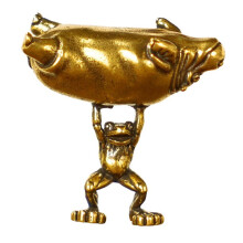 Funny Frogs Lifted Up Hippo Small Metal Statue Creative