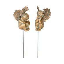 Paar hars engel sculpturen ideaal voor gazonornament en