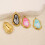 Pack of 2 Antique Style Devil Eye Charm Irregular Stone-Black 6