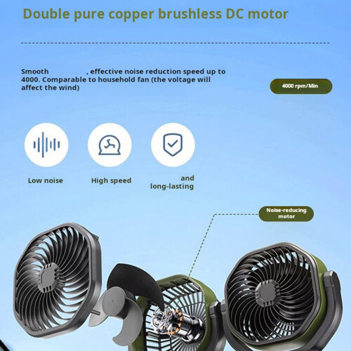Dubbele kop autokoelventilator met handmatige-24v 1