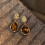 Retro Amber Tone Studs Earrings Portable Comfortable-irregular 6