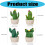 Statues de cactus de bureau en résine, lot de 4 modèles de 3