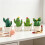 Statues de cactus de bureau en résine, lot de 4 modèles de 7