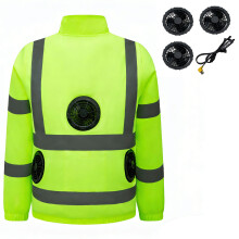 Industrial Cooling Jacket With 3 Adjustable USB Fans-Green 5XL