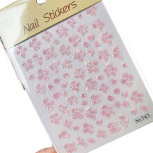 Artistic 5D Flower Nail Stickers With Elegant Shell Glow-43