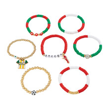 7 Pcs Dynamic Team Spirit Wristbands Trendy Soccer-A04
