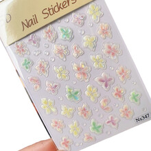 Stijlvolle Shell Glow Flower Nail Stickers 5D Realistisch-47