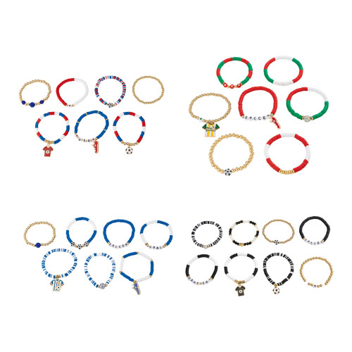 7 Pcs Comfortable Elastic Handmade Bracelets For Soccer-A03 1