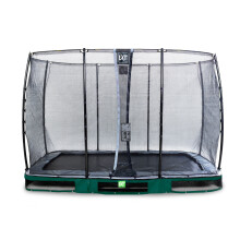 EXIT Elegant Ground Trampoline 7x12ft with Economy Safety Net – Green