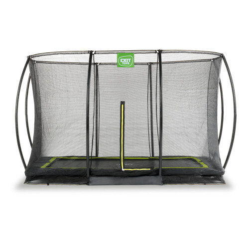 EXIT TOYS EXIT Silhouette Ground Trampoline 8x12ft with Safety Net – Black