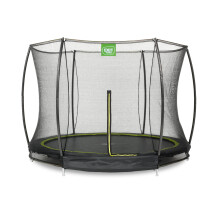 EXIT Silhouette Ground Trampoline 10ft with Safety Net – Black