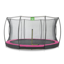 EXIT Silhouette Ground Trampoline 12ft with Safety Net – Pink