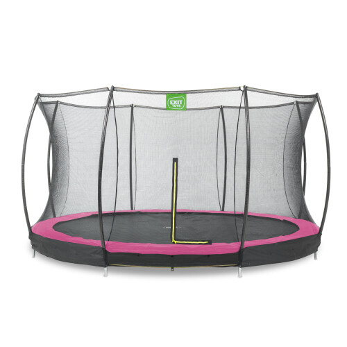 EXIT TOYS EXIT Silhouette Ground Trampoline 12ft with Safety Net – Pink