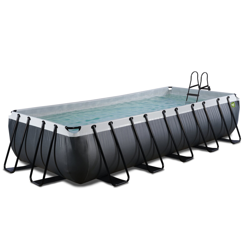 Exit Toys Exit Leather Pool 18Ft X 8Ft X 39In With Sand Filter Pump – Black