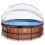 EXIT TOYS EXIT Wood Pool 15ft x 48in with Sand Filter Pump and Dome – Brown 2