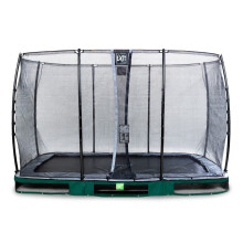 EXIT Elegant Ground Trampoline 8x14ft with Economy Safety Net – Green