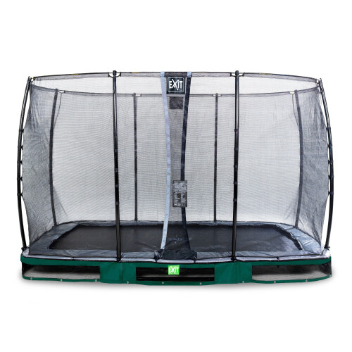 EXIT TOYS EXIT Elegant Ground Trampoline 8x14ft with Economy Safety Net – Green