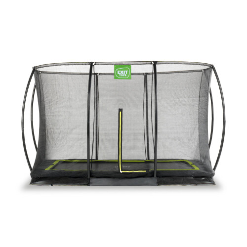 EXIT TOYS EXIT Silhouette Ground Trampoline 7x10ft with Safety Net – Black