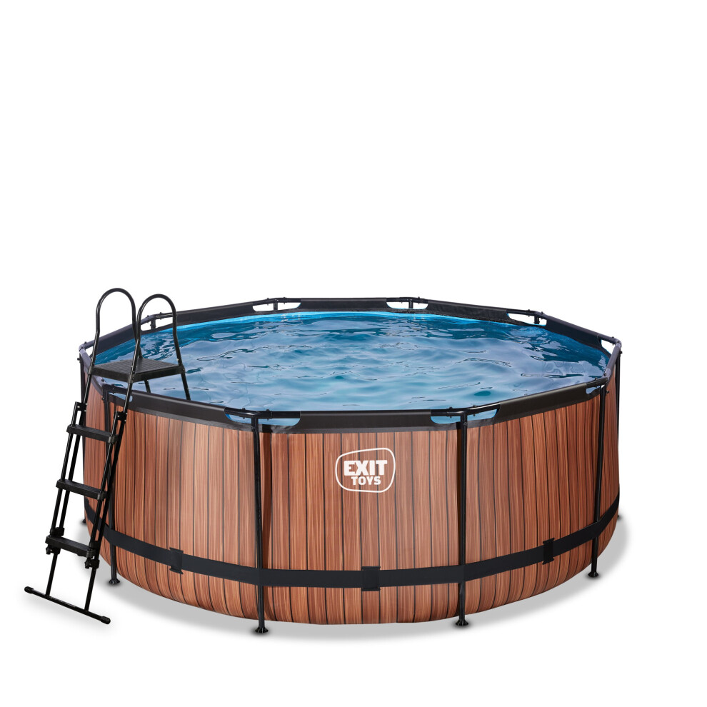Exit Toys Exit Wood Pool 12Ft X 48In With Sand Filter Pump – Brown