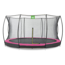 EXIT Silhouette Ground Trampoline 14ft with Safety Net – Pink