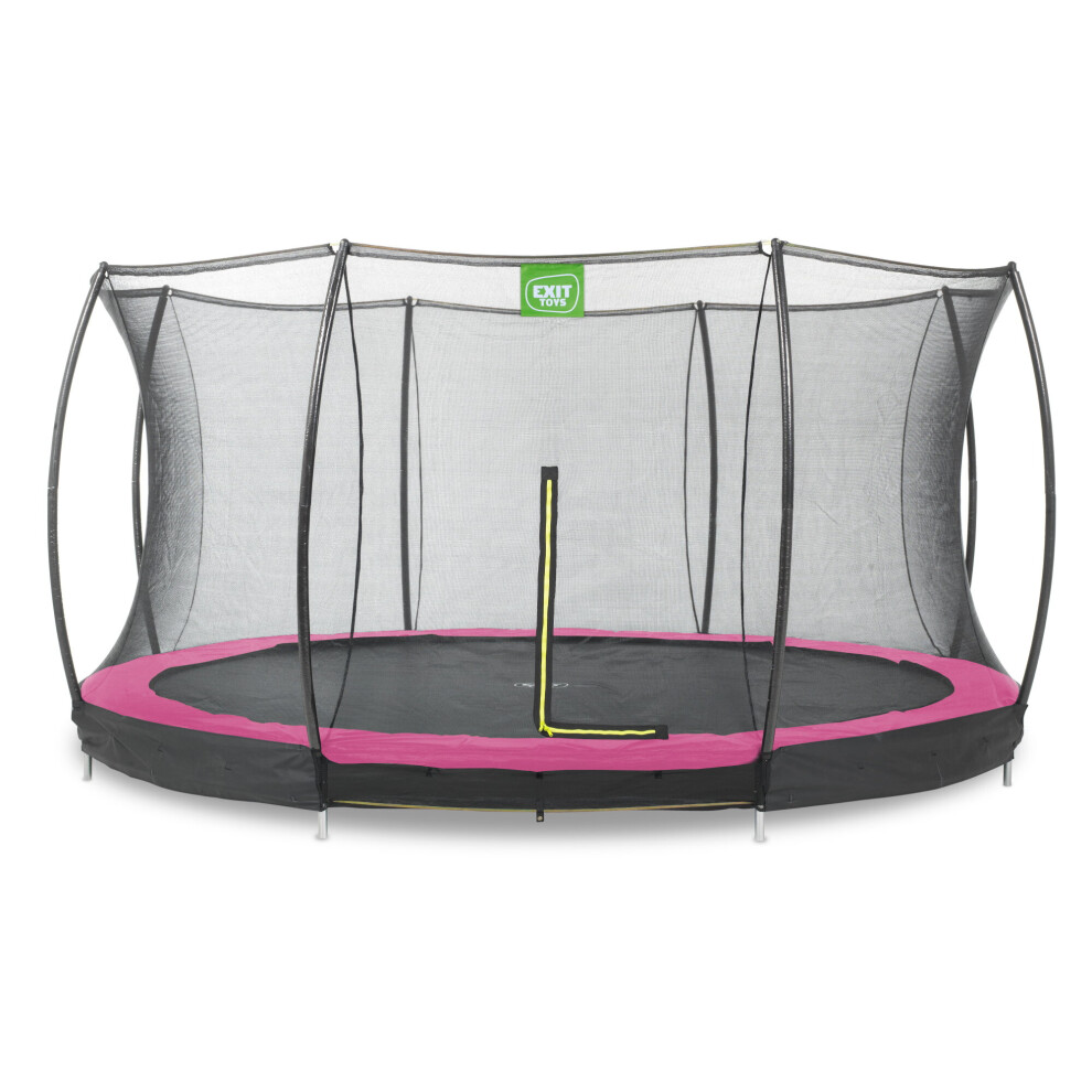 Exit Toys Exit Silhouette Ground Trampoline 14Ft With Safety Net – Pink