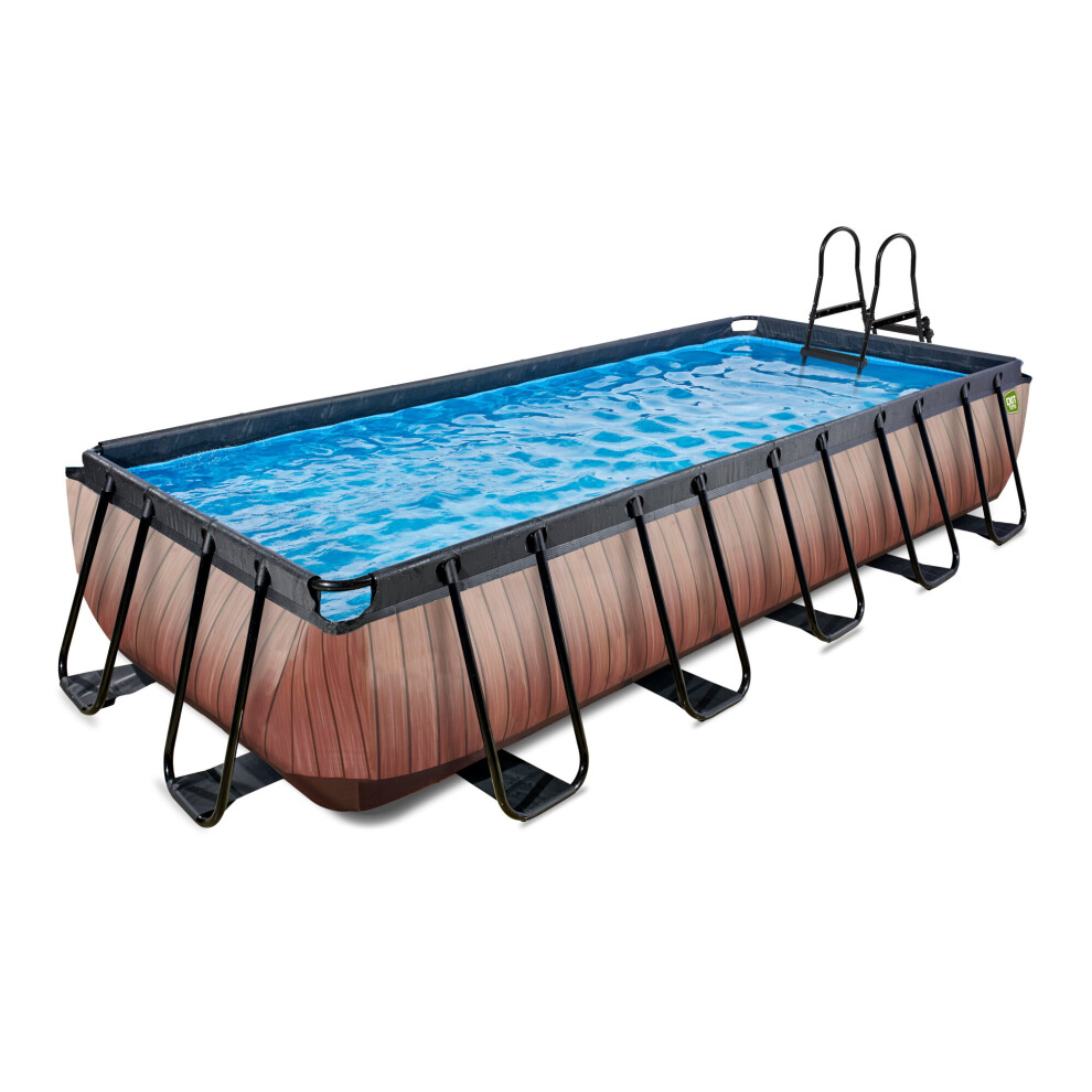 Exit Toys Exit Wood Pool 18Ft X 8Ft X 39In With Sand Filter Pump – Brown
