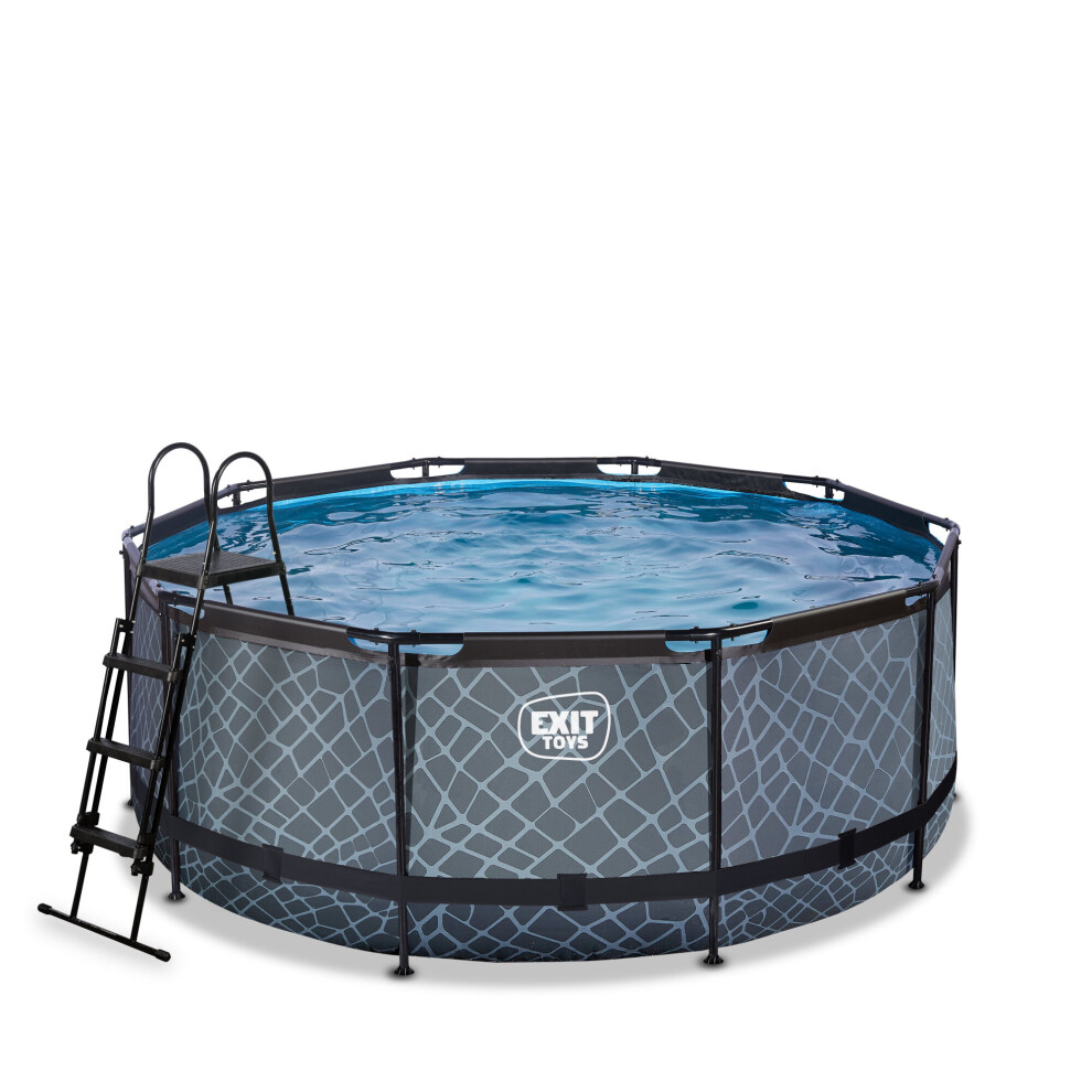 Exit Toys Exit Stone Pool 12Ft X 48In With Sand Filter Pump – Grey