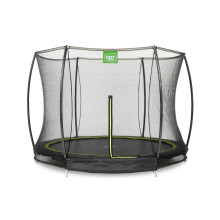 EXIT Silhouette Ground Trampoline 8ft with Safety Net – Black