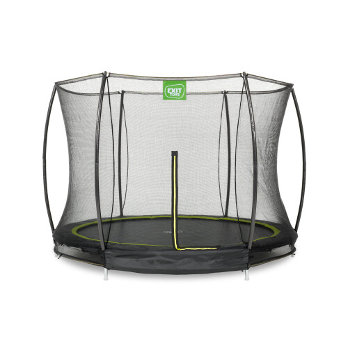 EXIT TOYS EXIT Silhouette Ground Trampoline 8ft with Safety Net – Black