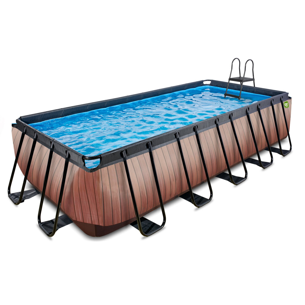 Exit Toys Exit Wood Pool 18Ft X 8Ft X 48In With Sand Filter Pump – Brown
