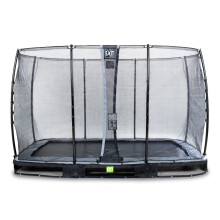 EXIT Elegant Ground Trampoline 8x14ft with Economy Safety Net – Black