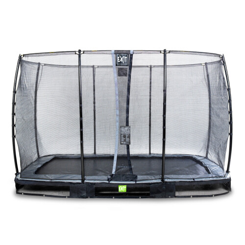EXIT TOYS EXIT Elegant Ground Trampoline 8x14ft with Economy Safety Net – Black