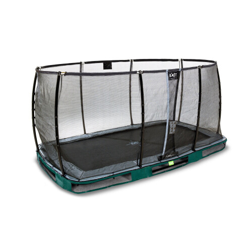 EXIT TOYS EXIT Elegant Premium Ground Trampoline 7x12ft with Deluxe Safety Net – Green 2