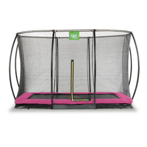 EXIT TOYS EXIT Silhouette Ground Trampoline 8x12ft with Safety Net – Pink