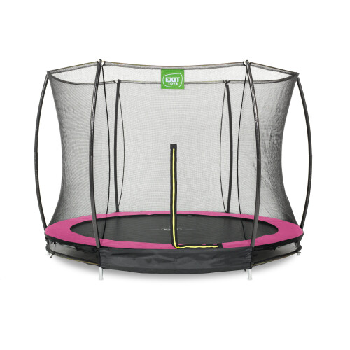 EXIT TOYS EXIT Silhouette Ground Trampoline 10ft with Safety Net – Pink 1