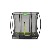 EXIT Silhouette Ground Trampoline 5x7ft with Safety Net – Black