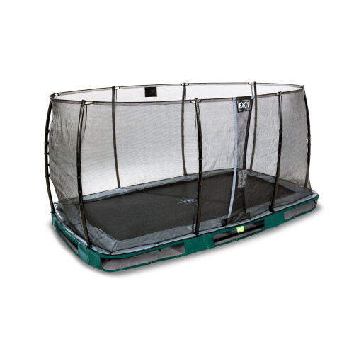 EXIT TOYS EXIT Elegant Ground Trampoline 8x14ft with Economy Safety Net – Green 1