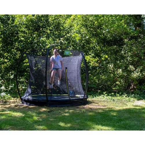 EXIT TOYS EXIT Silhouette Ground Trampoline 10ft with Safety Net – Pink 2