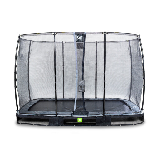 EXIT TOYS EXIT Elegant Ground Trampoline 7x12ft with Economy Safety Net – Black 1