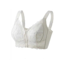 (75=34, Champagne White) Ziplacy - Ultra Soft Front Zip Wireless Lifting Bra, Women's Sports Bra Wireless