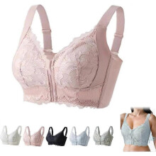(75=34, Pink Colour) Ziplacy - Ultra Soft Front Zip Wireless Lifting Bra, Women's Sports Bra Wireless