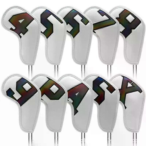 (Symphony White) Golf iron head cover magnet closed digital gradient easy to use for fast delivery
