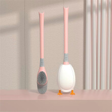(Pink) Toilet Brush For Bathroom With Holder Set, Diving Duck Silicone Toilet Cleaner Brush For Bathroom Toilet